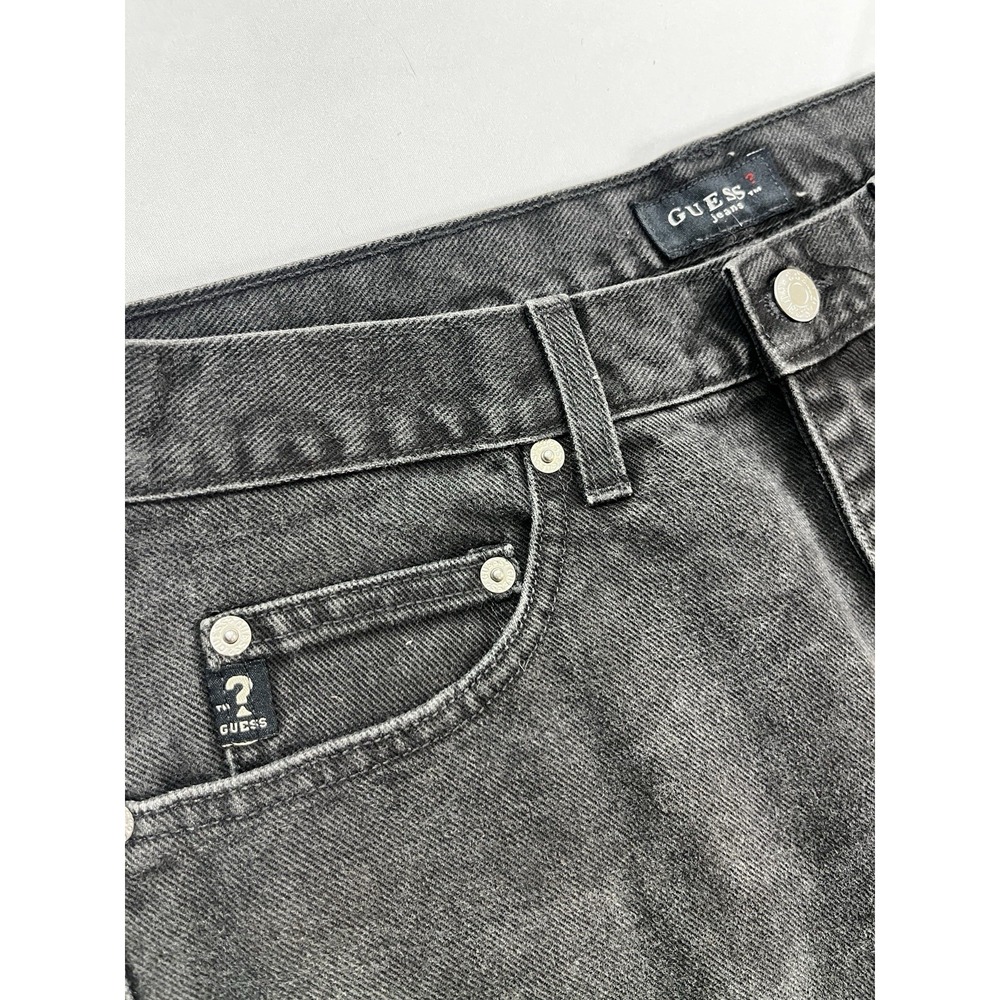 Guess Jeans‎ Mens 34x32 Black Faded Triangle Straight USA 90s AST001 Vintage - Picture 4 of 6